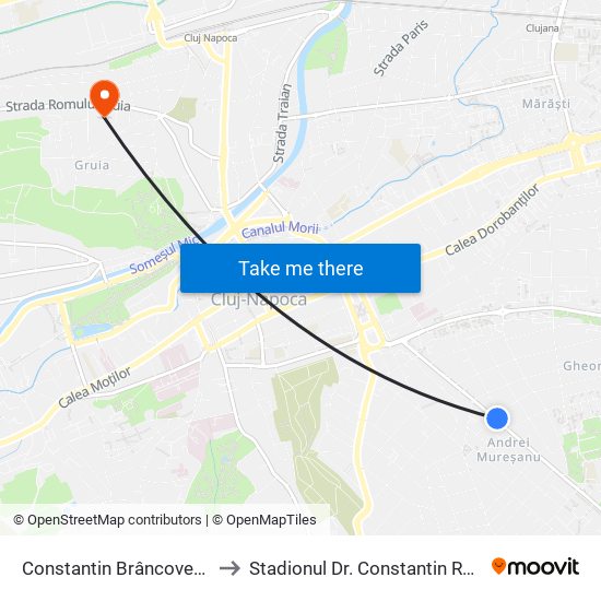 Constantin Brâncoveanu Est to Stadionul Dr. Constantin Rădulescu map