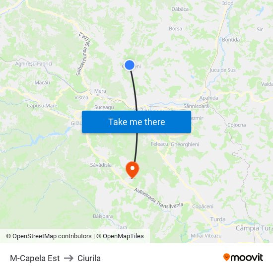M-Capela Est to Ciurila map