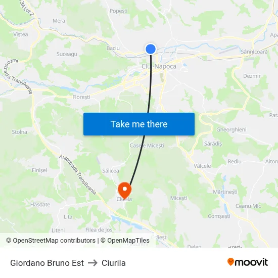 Giordano Bruno Est to Ciurila map