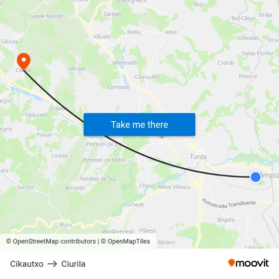 Cikautxo to Ciurila map