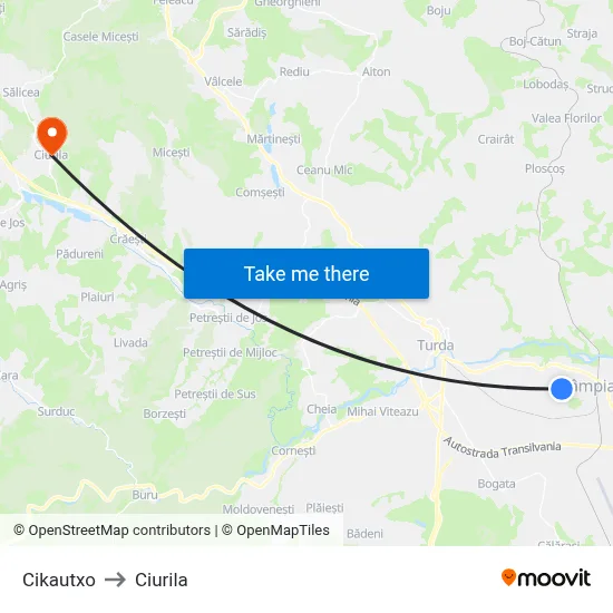 Cikautxo to Ciurila map