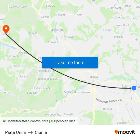 Piața Unirii to Ciurila map