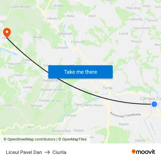 Liceul Pavel Dan to Ciurila map
