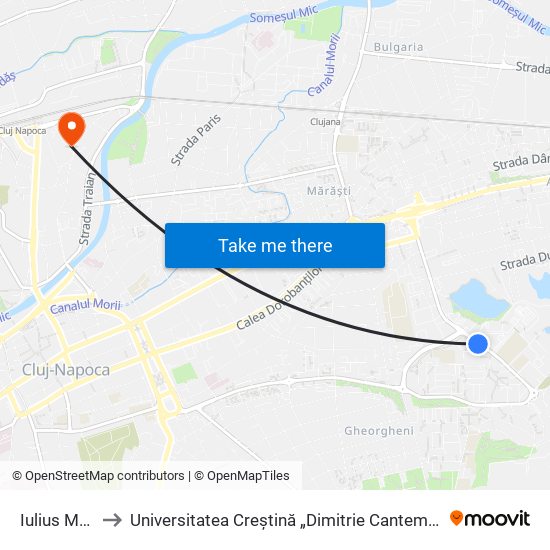 Iulius Mall Vest to Universitatea Creștină „Dimitrie Cantemir” - Facultatea De Drept map