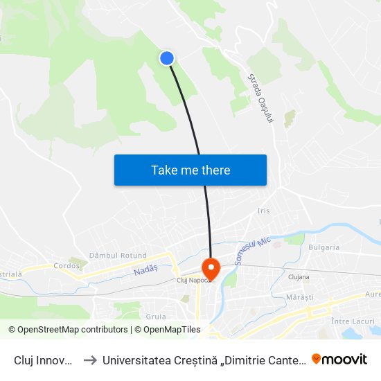 Cluj Innovation Park to Universitatea Creștină „Dimitrie Cantemir” - Facultatea De Drept map