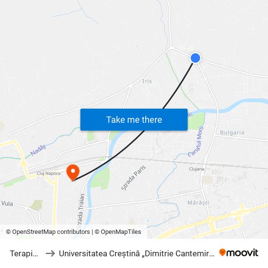 Terapia Nord to Universitatea Creștină „Dimitrie Cantemir” - Facultatea De Drept map