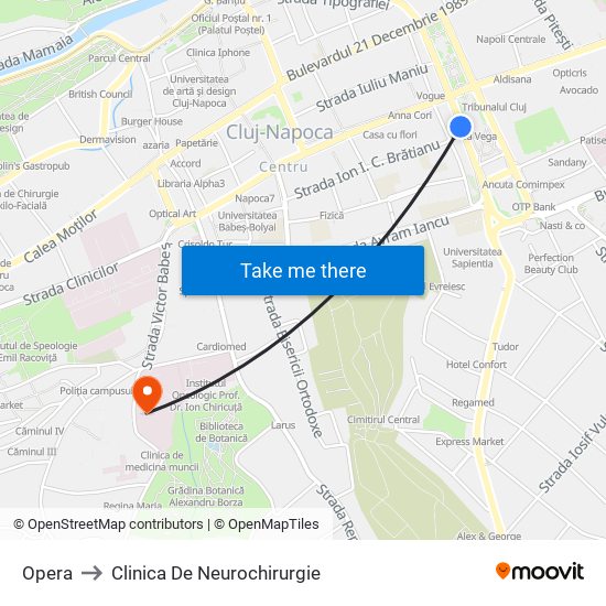 Opera to Clinica De Neurochirurgie map