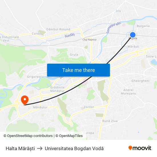 Halta Mărăști to Universitatea Bogdan Vodă map