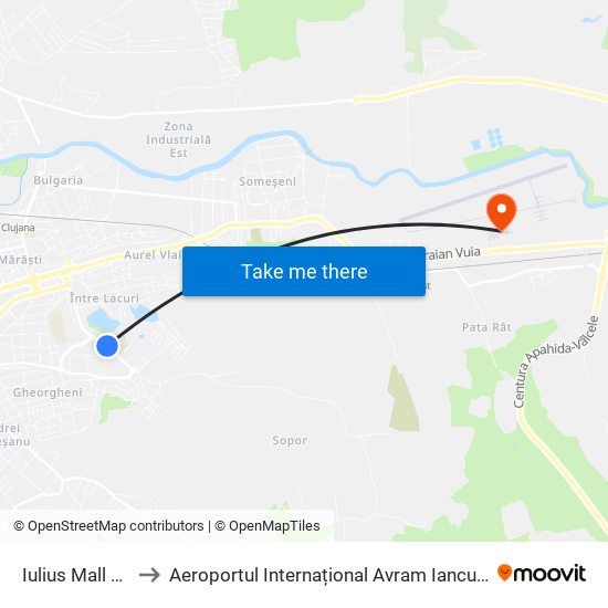 Iulius Mall Est to Aeroportul Internațional Avram Iancu Cluj map