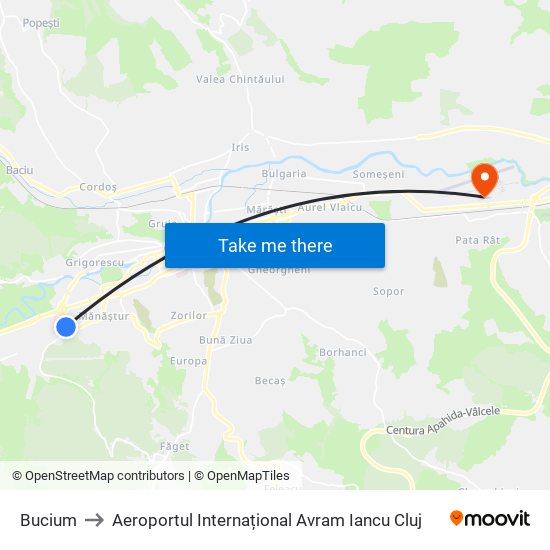 Bucium to Aeroportul Internațional Avram Iancu Cluj map