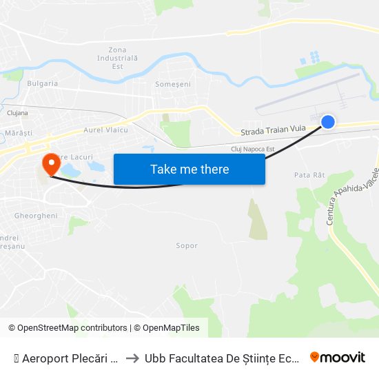 ✈ Aeroport Plecări  / Departures Terminal to Ubb Facultatea De Științe Economice Și Gestiunea Afacerilor map