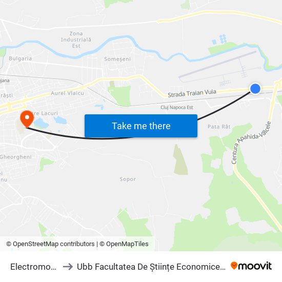 Electromontaj Nord to Ubb Facultatea De Științe Economice Și Gestiunea Afacerilor map