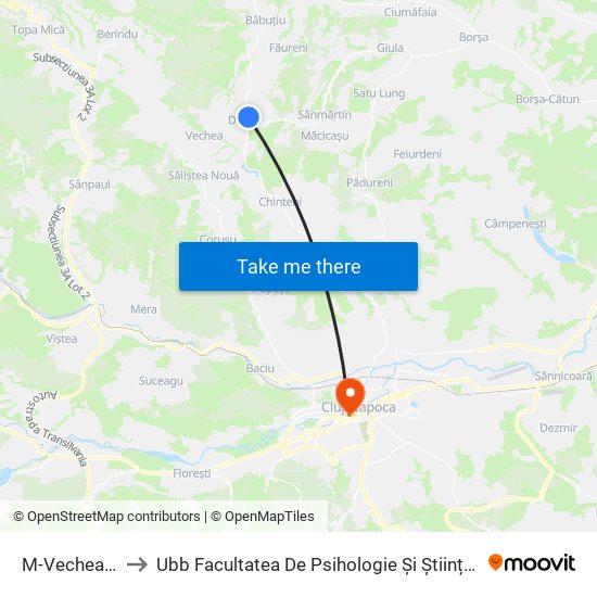 M-Vechea Nord to Ubb Facultatea De Psihologie Și Științe Ale Educației map