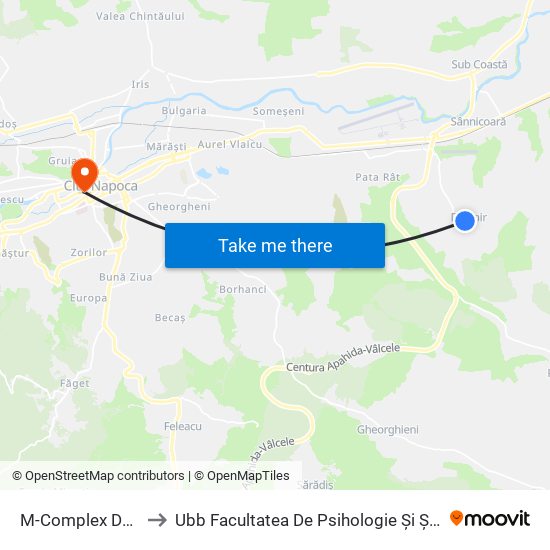 M-Complex Dezmir Sud to Ubb Facultatea De Psihologie Și Științe Ale Educației map