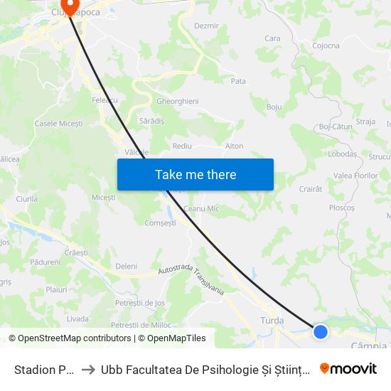 Stadion Poiana to Ubb Facultatea De Psihologie Și Științe Ale Educației map