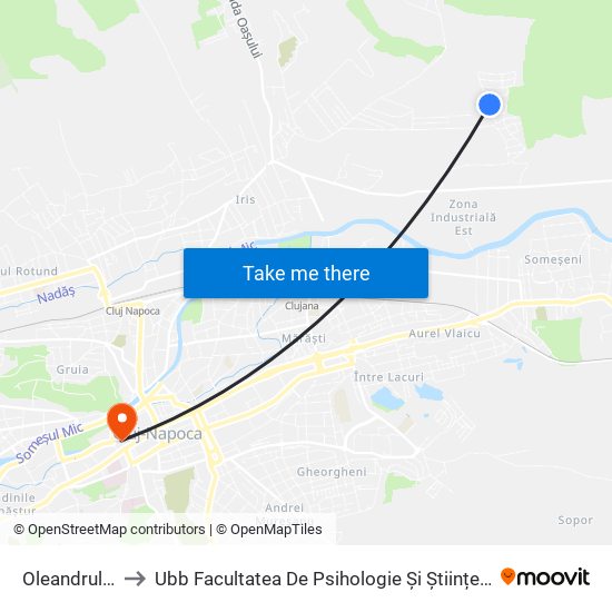 Oleandrului 32 to Ubb Facultatea De Psihologie Și Științe Ale Educației map