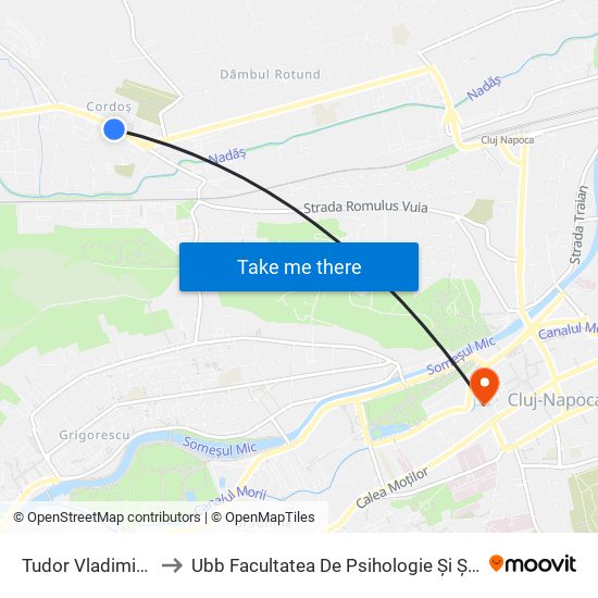 Tudor Vladimirescu Sud to Ubb Facultatea De Psihologie Și Științe Ale Educației map