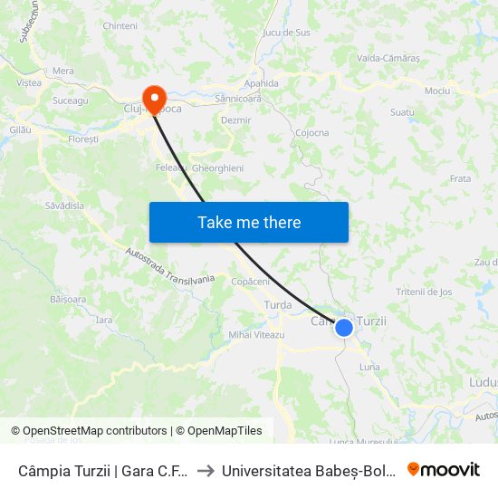 Câmpia Turzii | Gara C.F.R. to Universitatea Babeș-Bolyai map