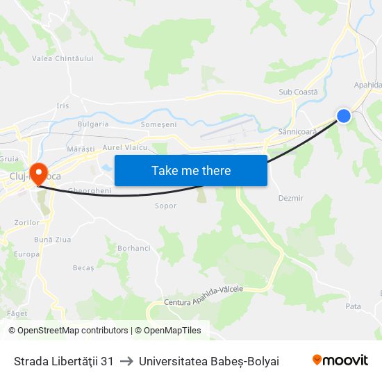 Strada Libertăţii 31 to Universitatea Babeș-Bolyai map