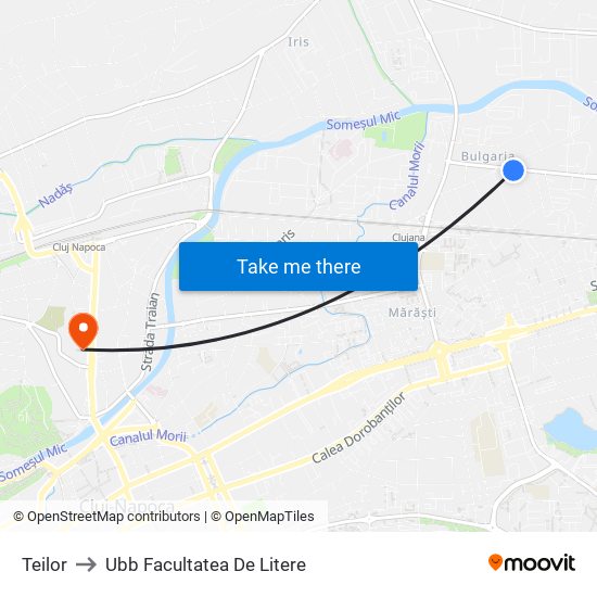 Teilor to Ubb Facultatea De Litere map