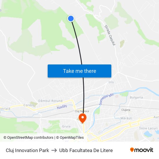 Cluj Innovation Park to Ubb Facultatea De Litere map