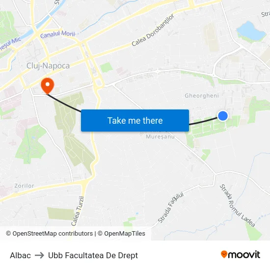 Albac to Ubb Facultatea De Drept map