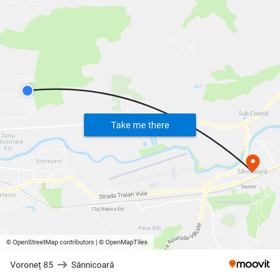 Voroneț 85 to Sânnicoară map