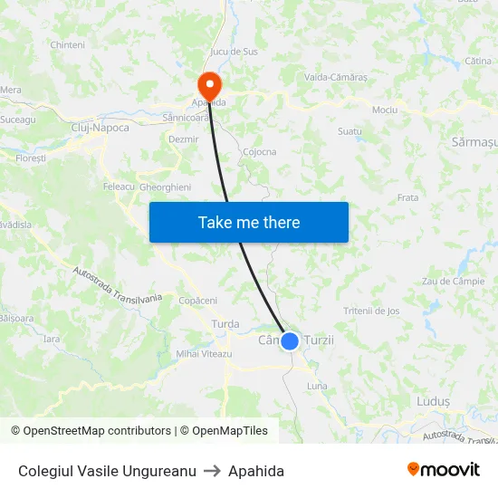 Colegiul Vasile Ungureanu to Apahida map
