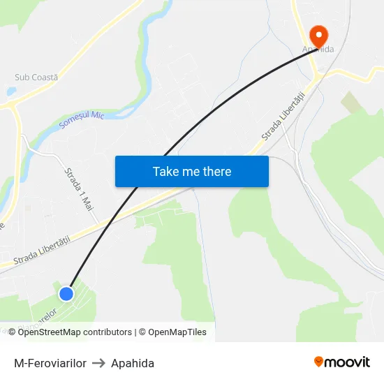 M-Feroviarilor to Apahida map