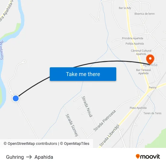 Guhring to Apahida map