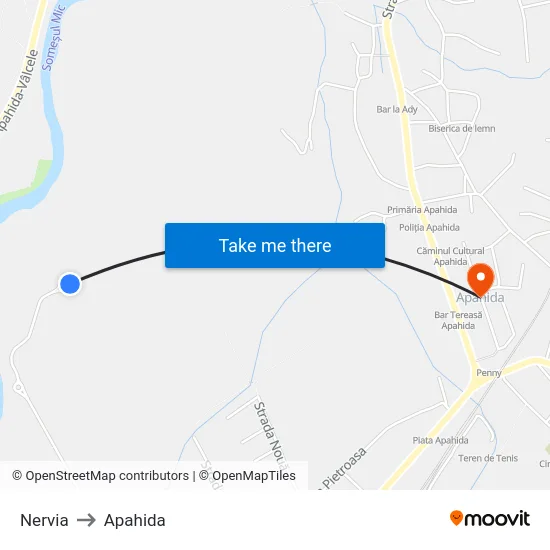 Nervia to Apahida map