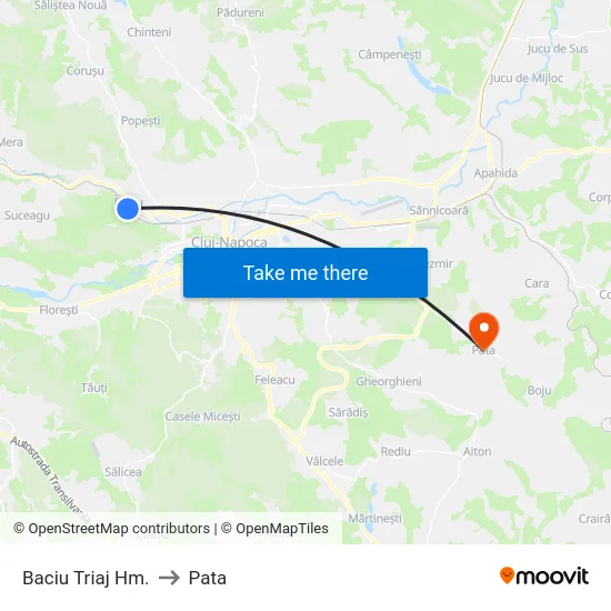 Baciu Triaj Hm. to Pata map