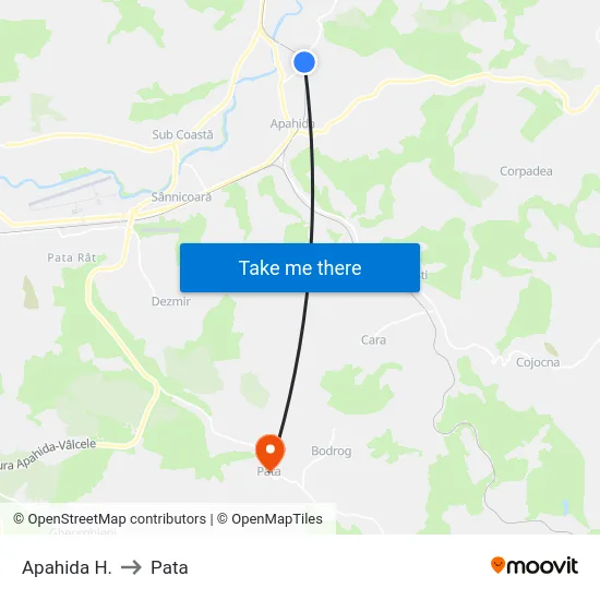 Apahida H. to Pata map
