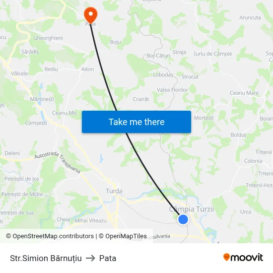 Str.Simion Bărnuțiu to Pata map