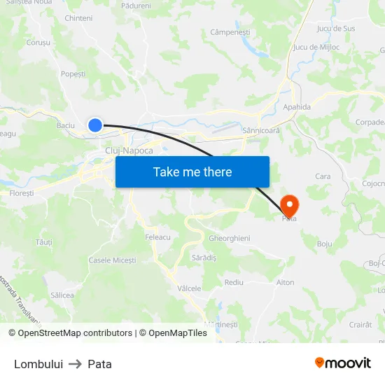 Lombului to Pata map