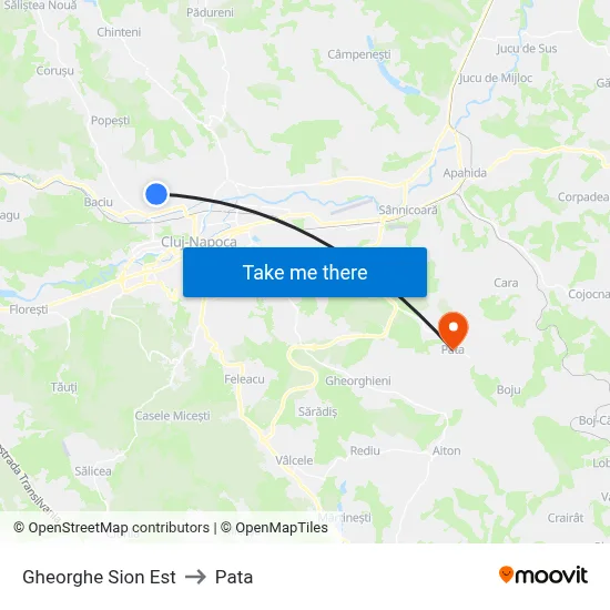 Gheorghe Sion Est to Pata map