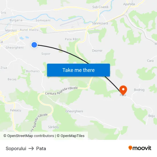 Soporului to Pata map