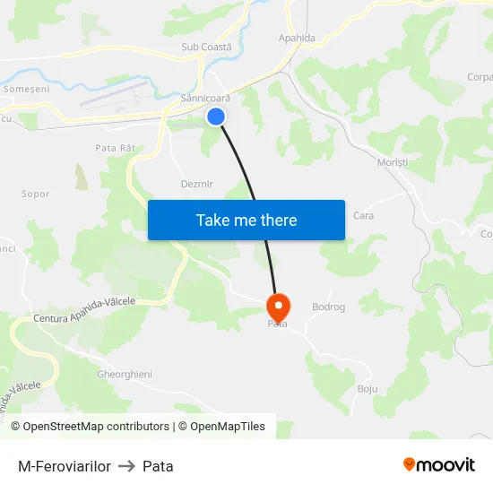 M-Feroviarilor to Pata map