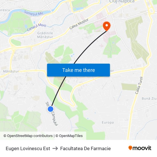 Eugen Lovinescu Est to Facultatea De Farmacie map