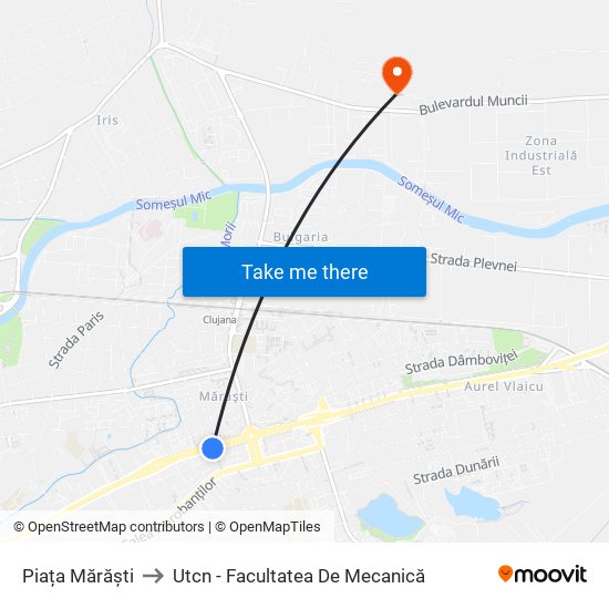 Piața Mărăști to Utcn - Facultatea De Mecanică map