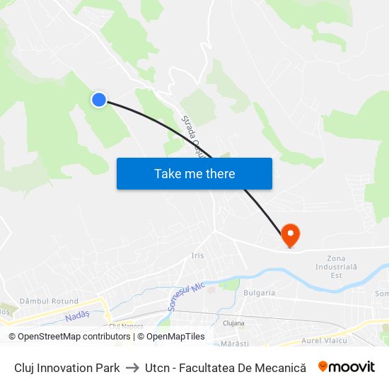 Cluj Innovation Park to Utcn - Facultatea De Mecanică map