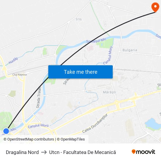 Dragalina Nord to Utcn - Facultatea De Mecanică map