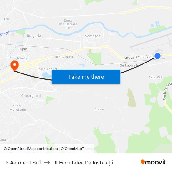 ✈ Aeroport Sud to Ut Facultatea De Instalații map