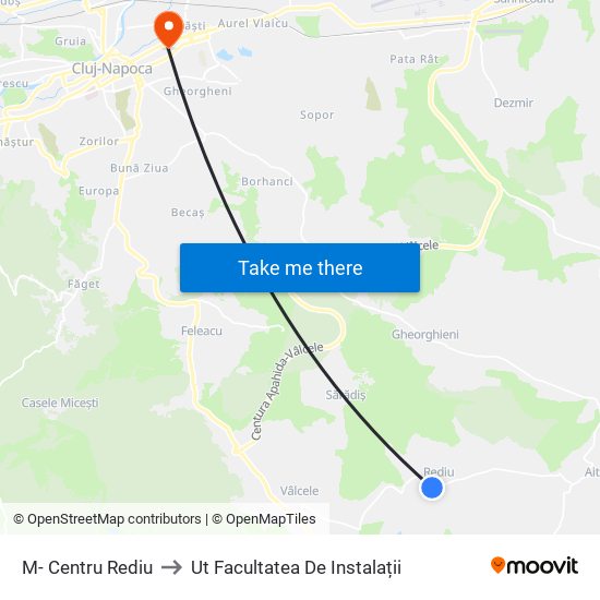 M- Centru Rediu to Ut Facultatea De Instalații map