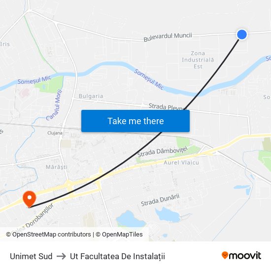 Unimet Sud to Ut Facultatea De Instalații map