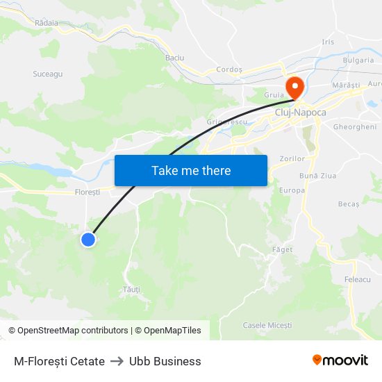 M-Florești Cetate to Ubb Business map