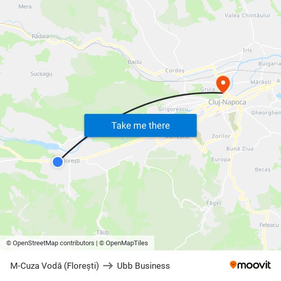 M-Cuza Vodă (Florești) to Ubb Business map