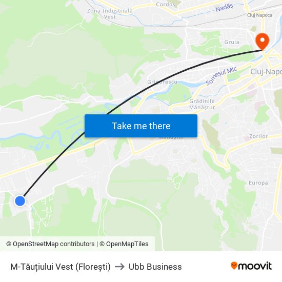 M-Tăuțiului Vest (Florești) to Ubb Business map