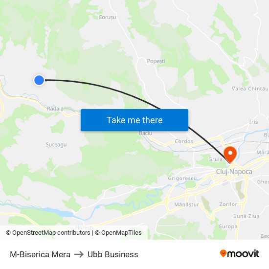 M-Biserica Mera to Ubb Business map