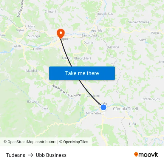Tudeana to Ubb Business map